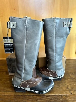 NUEVO SOREL SLIMPACK TALL 7 Ecuestre Equitación Pizarra Gris Impermeable RARO ETIQUETA NUEVA Foto 1 de 4