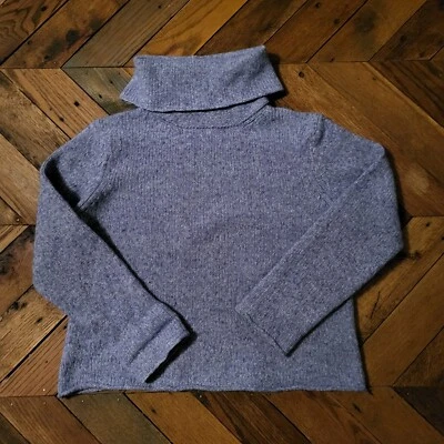 Sarah Spencer Suéter Para Mujer L Corto Cuello Alto Manga Larga Azul Foto 1 de 4