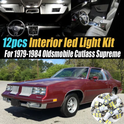 12Pc White Car Interior LED Light Kit for 1979-1984 Oldsmobile Cutlass Supreme - Image 1 of 4