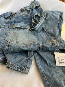 VTG Squeeze Kids Blue Denim Jean Overalls Girls Large 12 ~ 14 New with Tags - Picture 1 of 8