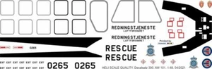Decal 300 AgustaWestland AW 101 Merlin Norwegen Redningsjeneste Rescue - Bild 1 von 2