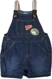 Pantalones Cortos Parches Bordados Denim Algodón Azul Bebé Lugar Infantil Talla 9-12 MO - Imagen 1 de 3