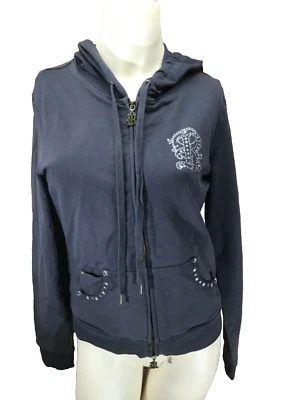 🧥 Solicitar Chaqueta Mujer Grande Negra Con Capucha, Adornada Cremallera Frontal🦋 Foto 1 de 4