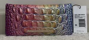 Brahmin Melbourne ADY Slim Lthr Bifold Wallet MAGIC OMBRE Rainbow Pink Blue NWT - Picture 1 of 11