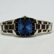 Jean Paul Mineral Glass Crystal Silver Tone Quartz Analog Ladies Watch Sz.5 3/4"