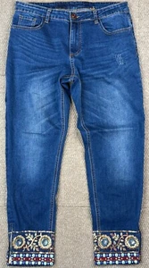 Pantalones de mezclilla para mujer Desigual deslumbrantes cintura multicolor talla 32x25,5 - Imagen 1 de 11