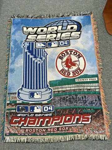 Boston Red Sox 2004 World Series Champions Woven Afghan Throw Cover