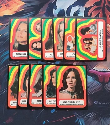 1977 Topps CHARLIE'S ANGELS Series 4 - 11 Sticker Set Cheryl Ladd Jaclyn Smith - Image 1 of 2