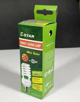 1 x 25W Compact Fluorescent Lamp Globe Bulb 2700K Warm White CFL Screw E27 - Image 1 of 4