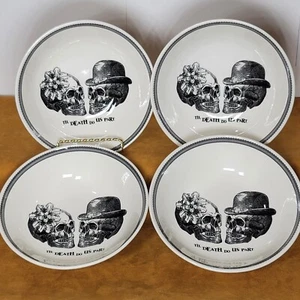 4 Pc. Victorian English Pottery by Royal Stafford Soup/Cereal Bowls "Till Death" - Picture 1 of 4