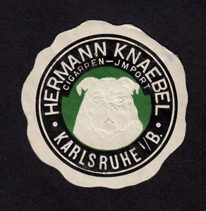 HERMANN KNAEBEL Zigarren-Import Karlsruhe * Originale geprägte Vignette um 1900 - Picture 1 of 1