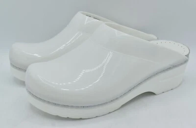 Dansko 女式 US 7.5-8 码 EU 38 Sonja 半透明白色一脚蹬木底鞋 — 第 1/4 张图片