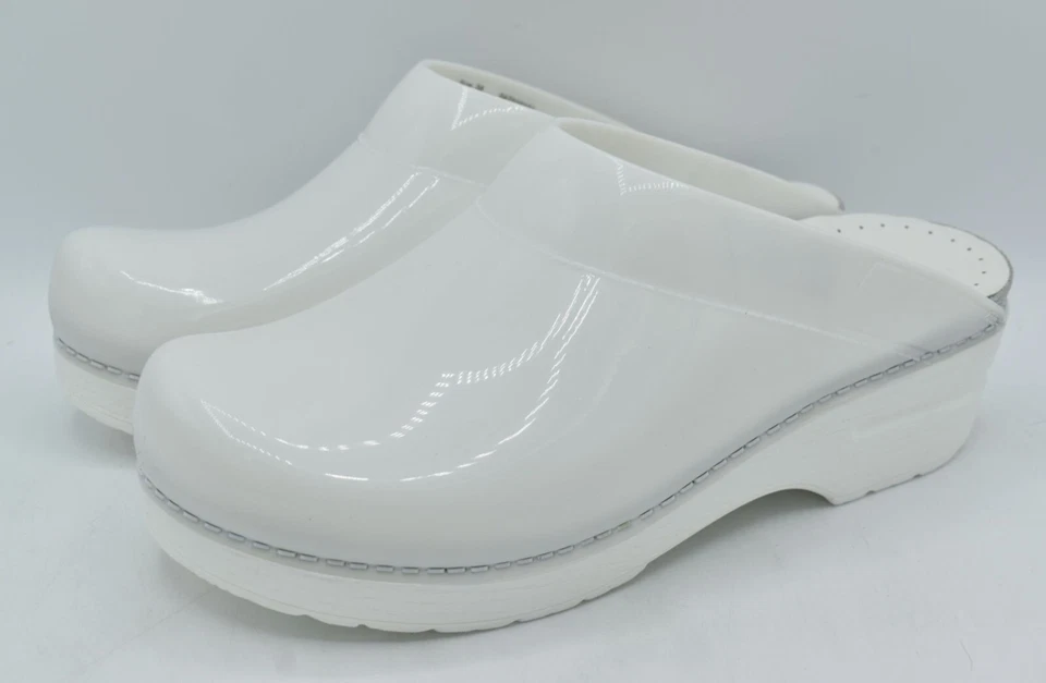 Dansko Womens Size US 7.5-8 EU 38 Sonja Translucent White Slip On Clogs Shoes