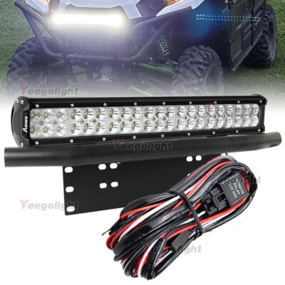 20''inch LED Light  23'' Bull Bar Bumper License Plate Mount Bracket Holder Wire - Image 1 of 4