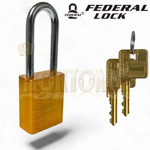Federal 92A 38mm Largo Grillete Seguridad Resistente a la Intemperie Candado Aluminio Sólido - Imagen 1 de 7