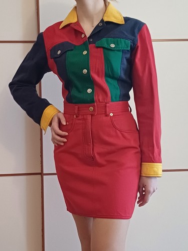 Moschino Jeans Vestito Dress Jacket Tg 42 S Donna Vintage 90s