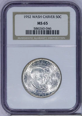 1952 Washington Carver Half Dollar 50c NGC MS65 - Image 1 of 2