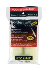 Tela Wooster Golden Flo 4,5 pulgadas W X 3/8 pulg. Cubierta de rodillo de pintura recortada paquete de 2 - Imagen 1 de 1