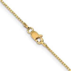 1.0mm 14K Yellow Gold Box Chain 14" - 30" Lobster Clasp - Picture 1 of 4