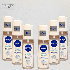 6x 75ml Nivea Fresh Natural Zerstäuber Deo 24h OHNE ALUMINIUM lange frische - Bild 1 von 2