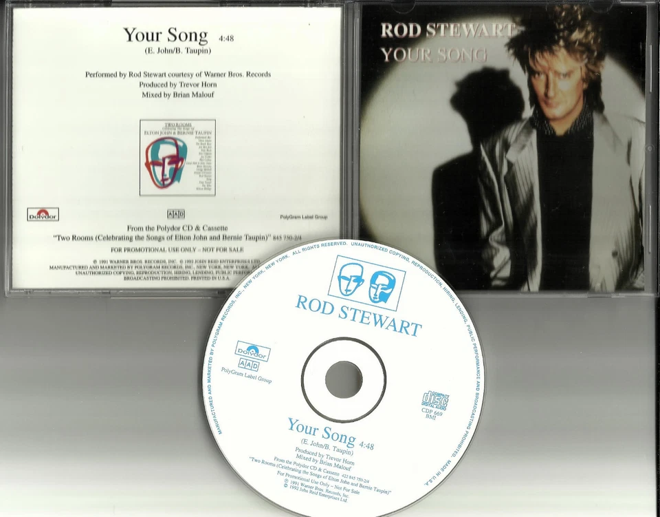ROD STEWART Your Song ELTON JOHN COVER remake PROMO radio DJ CD Single CDP669 Foto 1 de 1