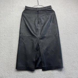 Vintage Made in Italy Vera Pelle Leather Skirt Women’s Sz 44 Brown Lined High - Imagen 1 de 9