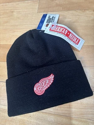 Gorro tejido con puños Detroit Red Wings sombrero negro OSFM NHL DE COLECCIÓN aguja americana Foto 1 de 2