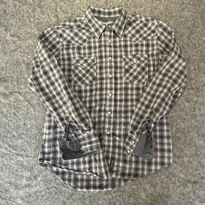 Wrangler Retro Premium Herren Western Hemd Large braun kariert Druckknopf Langarm - Bild 1 von 13