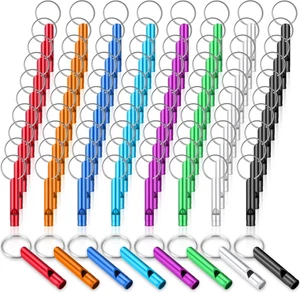 200 Piezas Silbatos de Emergencia con Llaveros Aluminio Extra Fuerte Supervivencia Seguridad Wa - Imagen 1 de 7