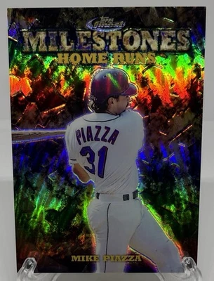 1999 Topps Finest Milestones Mike Piazza #M20 /500 New York Mets HOF - Image 1 of 2