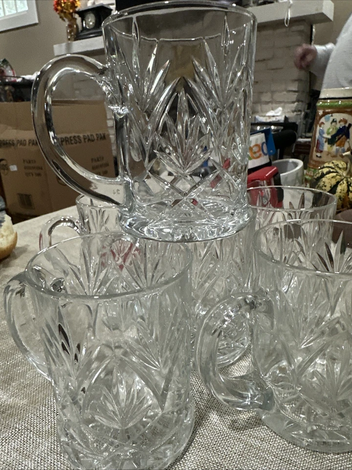 Набор из 6 прозрачных стеклянных чашек/кружек Anchor Hocking дизайн ананаса 10 унций - Изображение 1 из 4