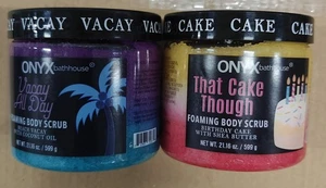 Onyx Bathhouse Foaming Body Scrub Combo-2  Vacay All Day+That Cake Thought - Picture 1 of 4
