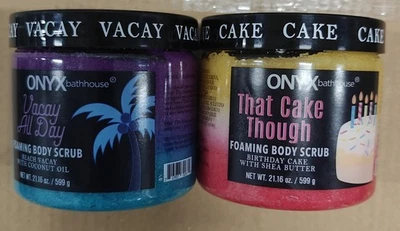 Onyx Bathhouse Foaming Body Scrub Combo-2  Vacay All Day+That Cake Thought - Image 1 of 4