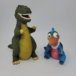 2 Vintage Land vor unserer Zeit Gummi Puppen Figuren Pizza Hut 1988 Petrie Sharptoot - Bild 1 von 12