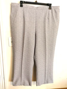 Alfred Dunner Womens Pants 24W Plus Gray Stretch Pull On Pockets Casual Office - Picture 1 of 3
