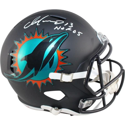 Casco Dan Marino Autografiado Miami Dolphins F/S Rivalidades Salón de la fama Beckett W 53308 Foto 1 de 4