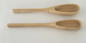 Dansk IHQ Set Of Salad Servers Handmade Carved Wood - Picture 1 of 2