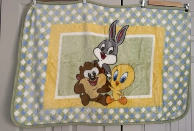 Vintage Looney Tunes Baby Looney Tunes Plush Soft Baby Blanket Throw 30”x45” - Image 1 of 4