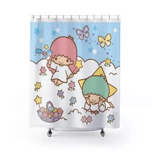 Cute Hello Kitty Shower Curtain, Kids Bathroom Decor, Floral Theme, Gift for - Picture 1 of 5