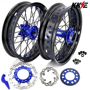 KKE 3.5*17/4.25*17 Supermoto Wheels for KTM 2000-2002 SX EXC MXC 125-520CC Blue - Picture 1 of 14