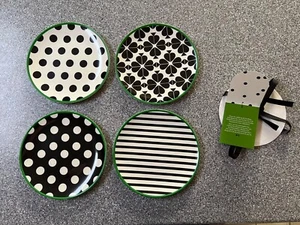 Kate Spade NY Target set of 4 green black melamine salad dessert plates - NEW - Picture 1 of 4