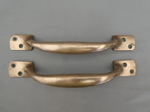 Pair Of Antique Bronze Door Handles Cover