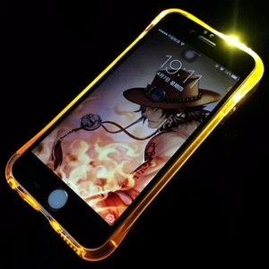 Handy Hülle LED Licht bei Anruf für Handy Apple iPhone XS Gold Case Bumper Cover - Zdjęcie 1 z 3