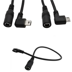 DC 5.5mm x 2.1mm Female to Micro USB Mini Male Adapter Connector Cable Angle 90° - Picture 1 of 5