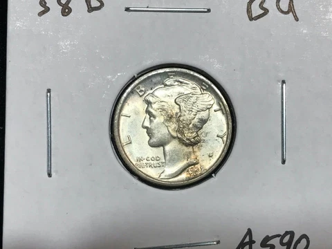 1938-D Mercury Dime - BU/Uncirculated 90% Silver 10C - A590 Cover