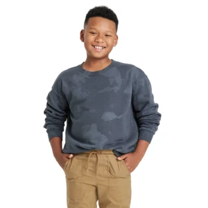 Boys Crew Neck Fleece Pullover Sweatshirt art class Dark Blue Size XL - Picture 1 of 2
