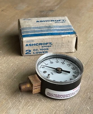 DRESSER ASHCROFT 2 NO.1005 PRESSURE GAUGE 0-60 PSI 1/8"NPT 2"DIAL NOS - Image 1 of 4