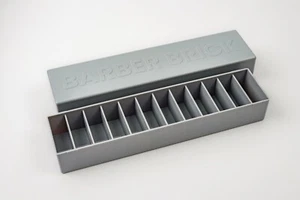 Barber Brick - GRAY (SECURE 12 slot Clipper Blade Organizer with Snap Lid) - Picture 1 of 4