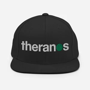Theranos Funny Embroidered Snapback Hat, Elizabeth Holmes, Bad Blood - Picture 1 of 19