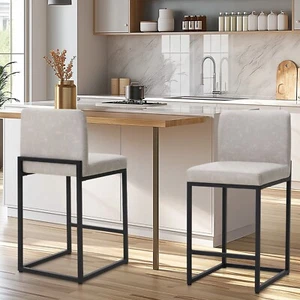 2er Set Barhocker Barstuhl Tresenhocker Küchenhocker Bistrohocker mit Fußstütze - Bild 1 von 8